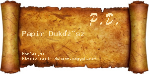 Papir Dukász névjegykártya